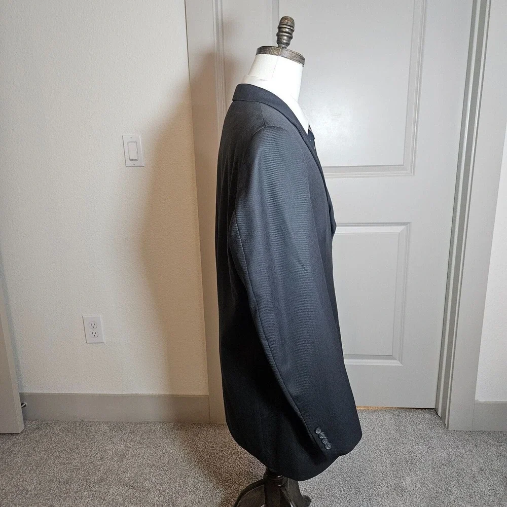 Ralph Lauren Suit Blazer Sport Coat Men 44L 100% Wool Textured‎ Gray